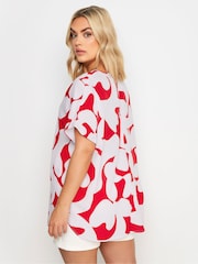 Yours Curve Red Notch Neck Blouse - Image 3 of 5