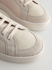 Neutral Wide Fit Forever Comfort® Leather Retro Lace-Up Trainers - Image 7 of 9