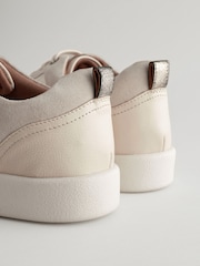 Neutral Wide Fit Forever Comfort® Leather Retro Lace-Up Trainers - Image 8 of 9