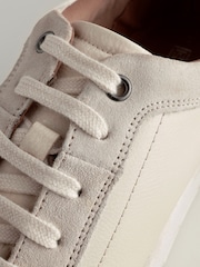 Neutral Wide Fit Forever Comfort® Leather Retro Lace-Up Trainers - Image 9 of 9