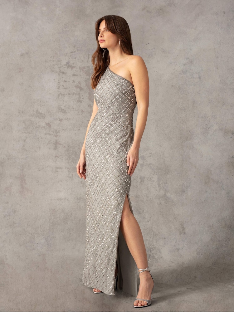 Ro&Zo One Shoulder Beaded Dress - Image 2 of 9