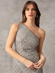 Ro&Zo One Shoulder Beaded Dress - Image 4 of 9