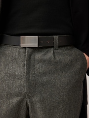 Black/Brown Reversible Plaque Leather Belt - Image 5 of 8