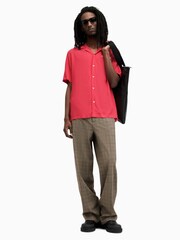 AllSaints Pink Underground Short Sleeve Shirt - Image 3 of 7