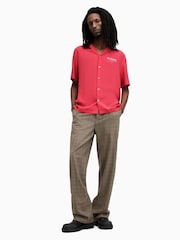 AllSaints Pink Underground Short Sleeve Shirt - Image 4 of 7