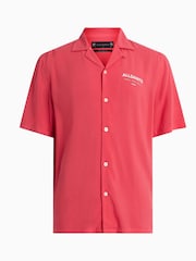 AllSaints Pink Underground Short Sleeve Shirt - Image 7 of 7