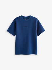 Cobalt Blue Relaxed Fit Short Sleeve Textured T-Shirt (3-16yrs) - Image 1 of 1
