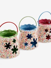 Set of 3 Pink Ceramic Floral Tea Light Holders - Image 5 of 5