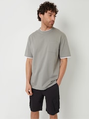 Threadbare Black Dobby Textured Cargo Shorts With Stretch - Image 3 of 4