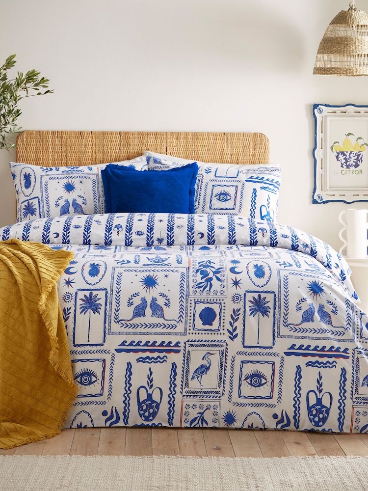 Furn Blue Frieze Abstract Duvet Cover Set - Image 1 of 3