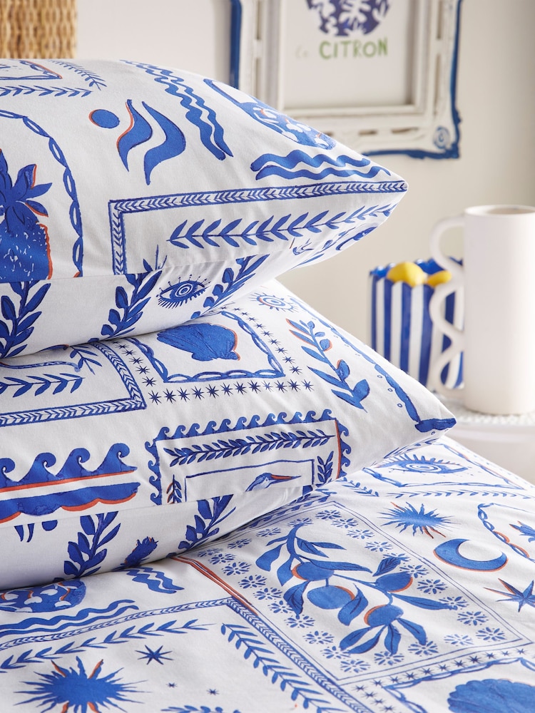 Furn Blue Frieze Abstract Duvet Cover Set - Image 3 of 3 Furn Blue Frieze Abstract Duvet Cover Set - Image 3 of 3