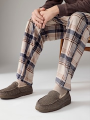 Brown Faux Fur Lined Apron Slippers - Image 1 of 7