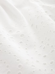 White 100% Cotton Co-ord Broderie Shorts - Image 7 of 7