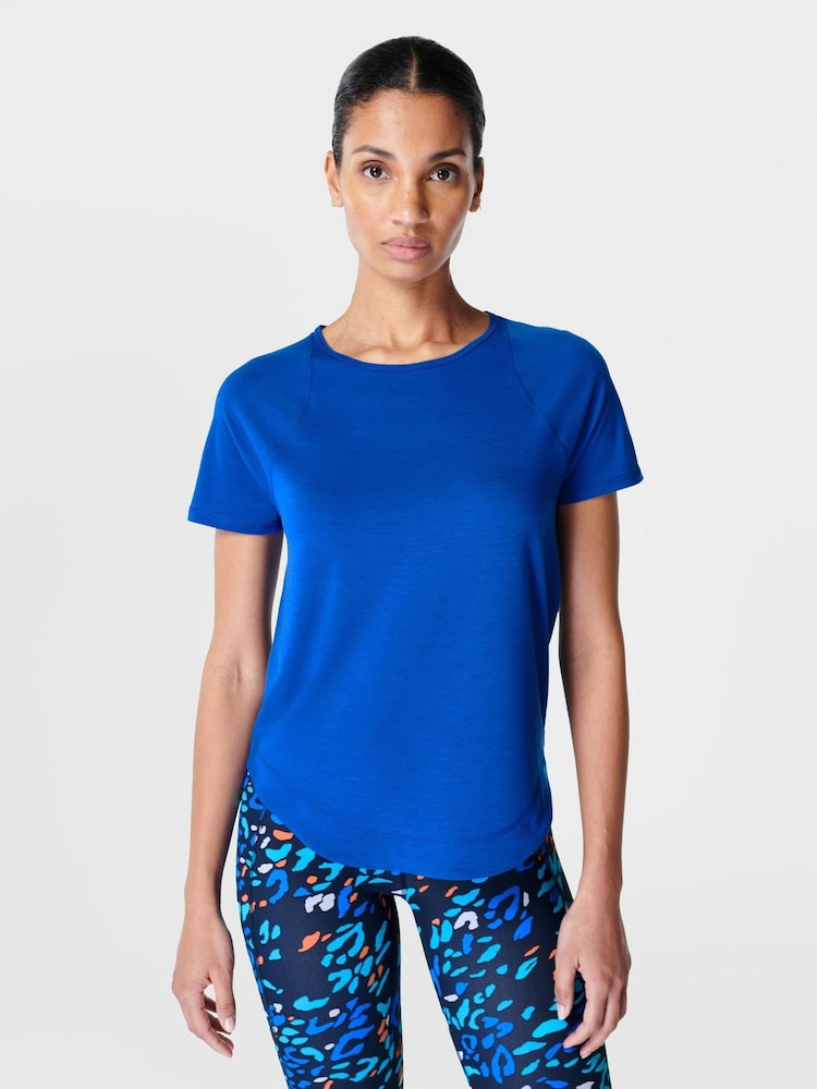 Sweaty Betty Lightning Blue Breathe Easy T-Shirt - Image 1 of 7