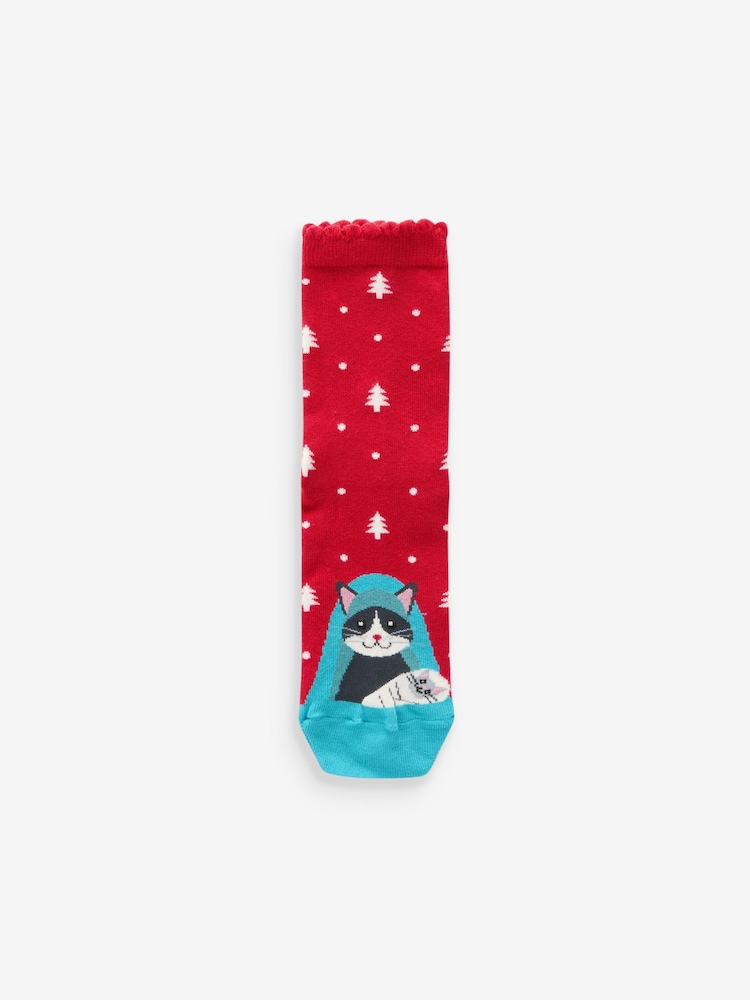 Nativity Cats Christmas Pattern Ankle Socks 4 Pack - Image 5 of 5 Nativity Cats Christmas Pattern Ankle Socks 4 Pack - Image 5 of 5