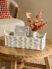 Cream Woven Plastic Slimline Tray - Image 1 of 3
