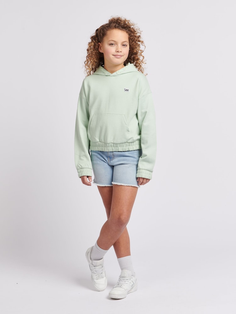 Lee Green Girls Regular Fit 100% Cotton Badge Hoodie - Image 2 of 8