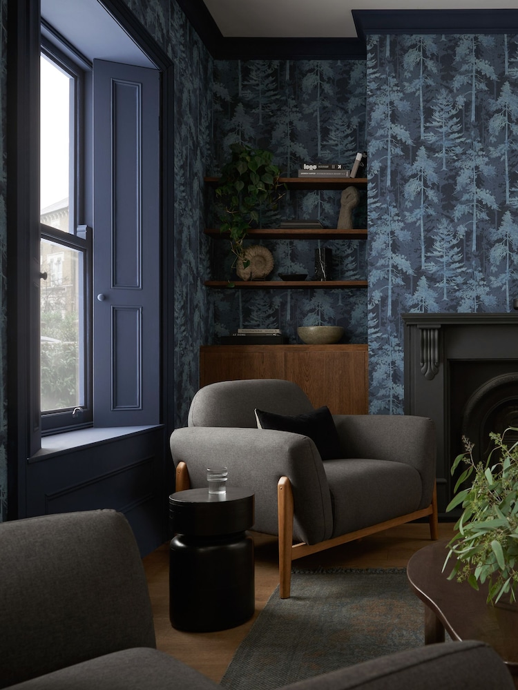 Graham & Brown Blue Norse Forrest Wallpaper - Image 1 of 3