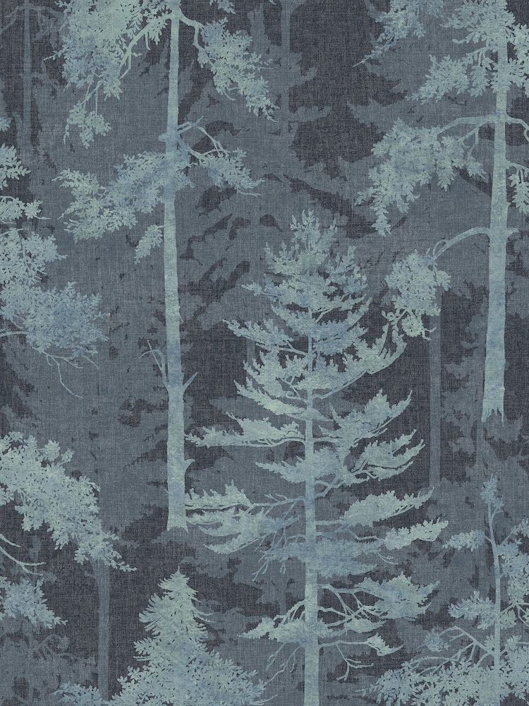 Graham & Brown Blue Norse Forrest Wallpaper - Image 2 of 3