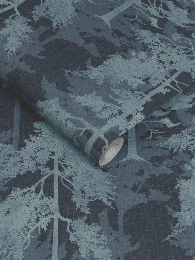 Graham & Brown Blue Norse Forrest Wallpaper - Image 3 of 3