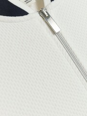 River Island White 100% Cotton Slim Fit Short Sleeve Contrast Baseball Polo Shirt - Image 6 of 6
