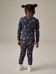 Navy Bunny Cotton Rich Long Sleeve Rib T-Shirt (3mths-7yrs) - Image 3 of 9