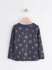 Navy Bunny Cotton Rich Long Sleeve Rib T-Shirt (3mths-7yrs) - Image 4 of 9