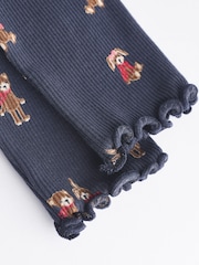 Navy Bunny Cotton Rich Long Sleeve Rib T-Shirt (3mths-7yrs) - Image 8 of 9