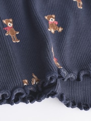 Navy Bunny Cotton Rich Long Sleeve Rib T-Shirt (3mths-7yrs) - Image 9 of 9