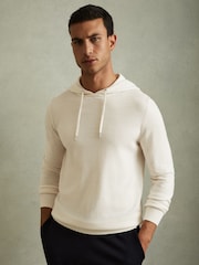 Reiss Snow Holland Merino Wool Drawstring Hoodie - Image 1 of 5