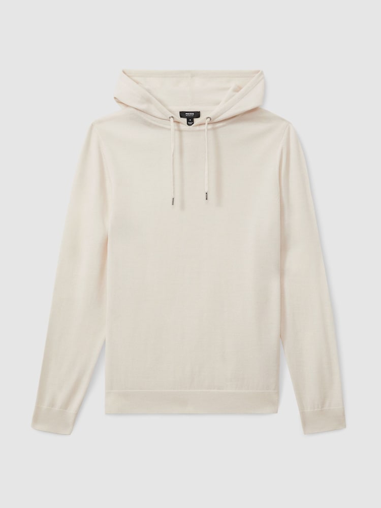 Reiss Snow Holland Merino Wool Drawstring Hoodie - Image 2 of 5