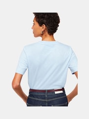 Whistles Blue 100% Cotton Rosa Double Trim T-Shirt - Image 2 of 5
