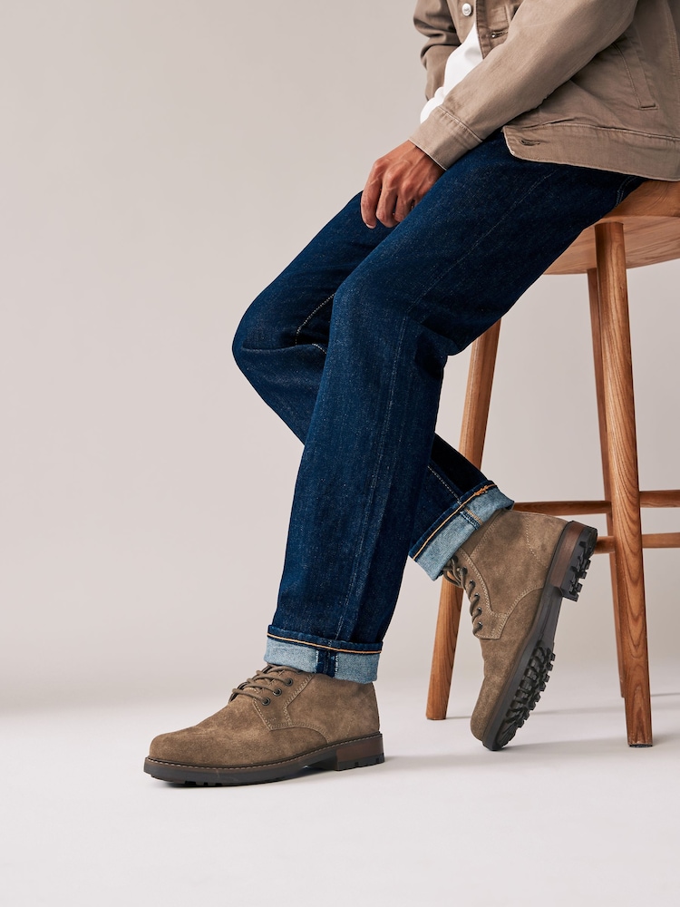 Stone Leather Boots - Image 1 of 6 Stone Leather Boots - Image 1 of 6