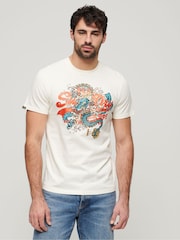 Superdry White 100% Cotton Tokyo Graphic T-Shirt - Image 1 of 3