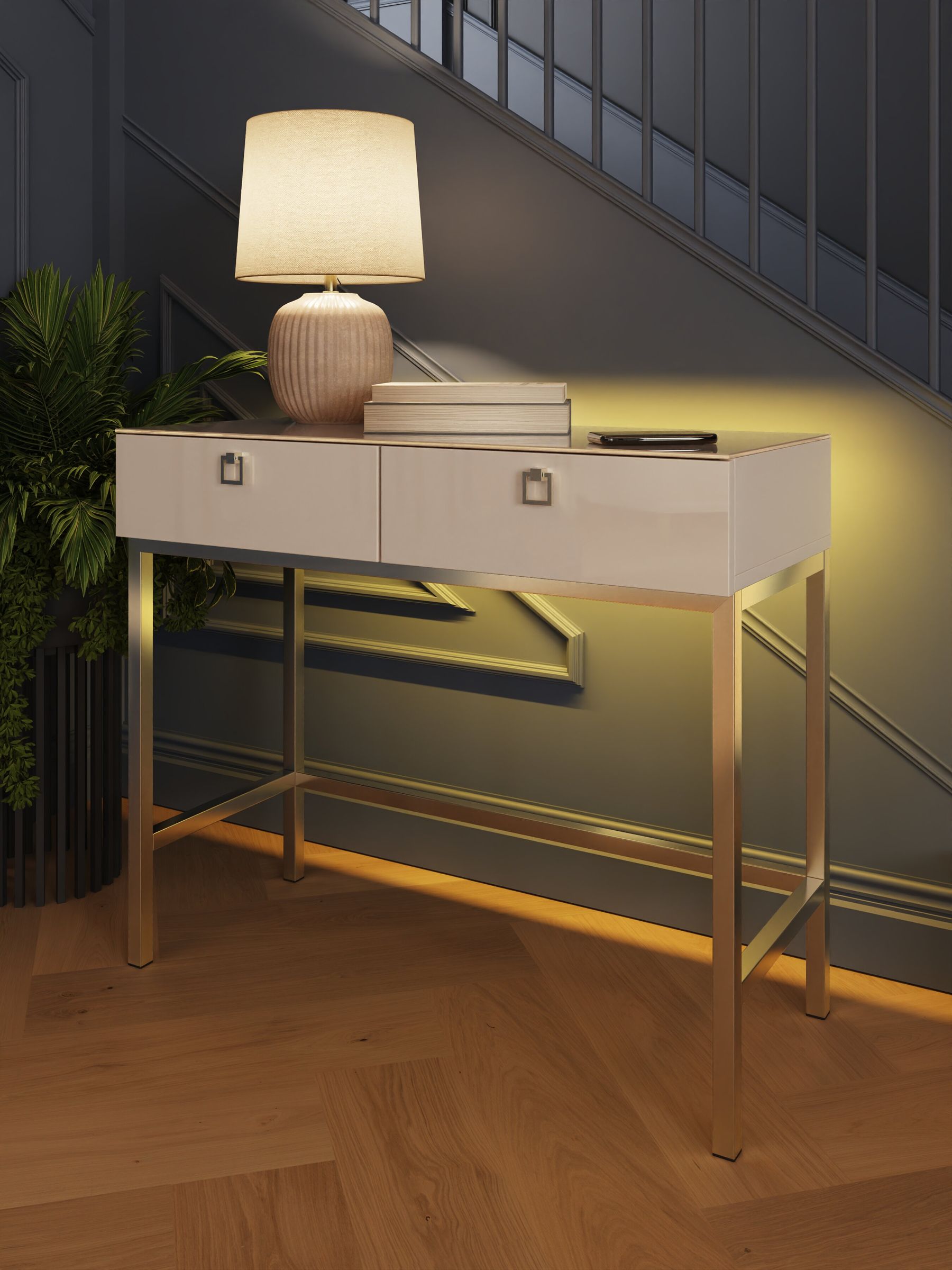 Buy Frank Olsen Antique White Lyra SMART Two Drawer Console Table from the Next UK online shop