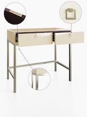 Frank Olsen Antique White Lyra SMART Two Drawer Console Table - Image 4 of 9