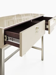 Frank Olsen Antique White Lyra SMART Two Drawer Console Table - Image 5 of 9