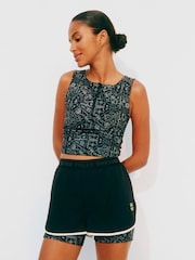 Never Fully Dressed Mono Map Print Zip Low Impact Sports Bra - Image 1 of 4
