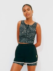 Never Fully Dressed Mono Map Print Zip Low Impact Sports Bra - Image 2 of 4