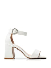 Moda in Pelle Scilla Square Toe Two Part Glitz Buckle Block Sandals - Image 1 of 4