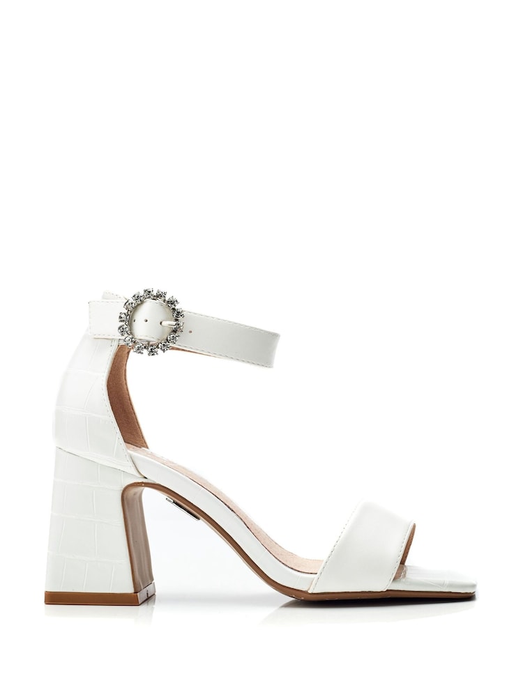 Moda in Pelle Scilla Square Toe Two Part Glitz Buckle Block Sandals - Image 1 of 4