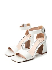Moda in Pelle Scilla Square Toe Two Part Glitz Buckle Block Sandals - Image 2 of 4