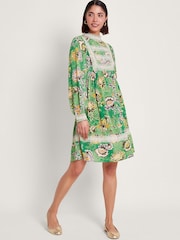 Monsoon Green Juliet Floral Dress - Image 1 of 5