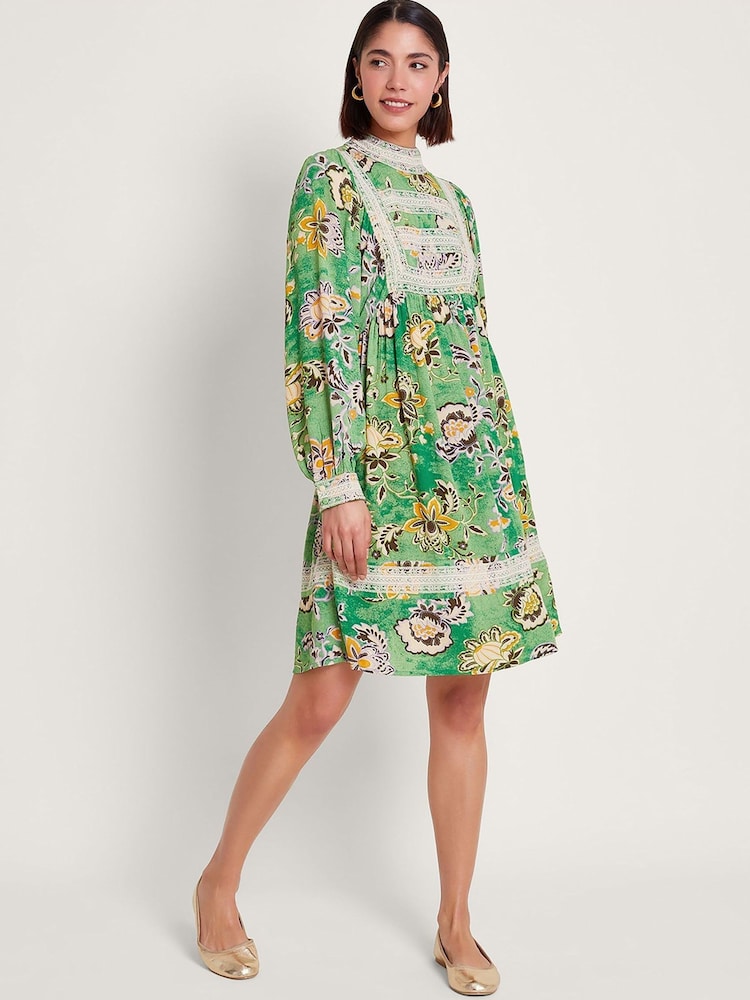 Monsoon Green Juliet Floral Dress - Image 1 of 5