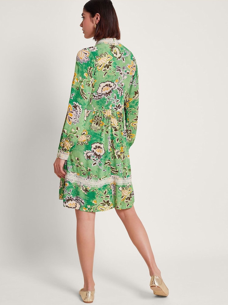 Monsoon Green Juliet Floral Dress - Image 2 of 5