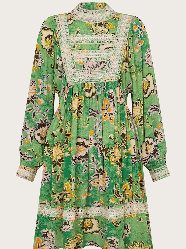Monsoon Green Juliet Floral Dress - Image 5 of 5