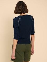 White Stuff Blue Naria V-Neck Cardigan - Image 2 of 7