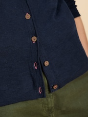 White Stuff Blue Naria V-Neck Cardigan - Image 4 of 7