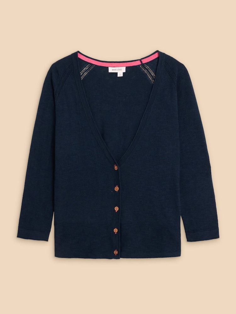 White Stuff Blue Naria V-Neck Cardigan - Image 5 of 7