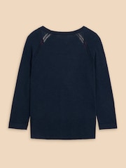 White Stuff Blue Naria V-Neck Cardigan - Image 6 of 7
